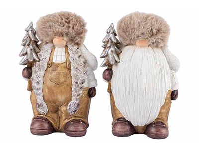 Santa Nose 2ass Bruin 13,5x10,5xh20cm Po Lyresin