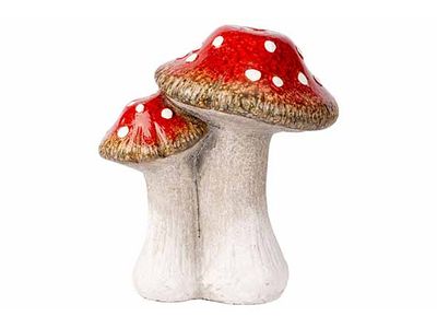 Paddenstoelen Rood Wit 17x13xh20cm Keram Iek