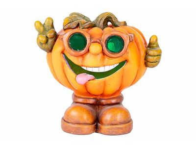 Pompoen Color Changing Led Face Oranje 2 2x16xh21cm Magnesium Excl 2 Aaa Batt