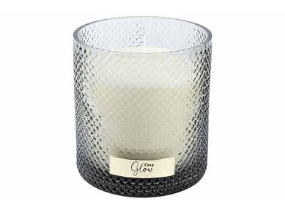 Geurkaars 1200g Match Tea Grey Transpara Nt 14x14xh15cm Glas 240h