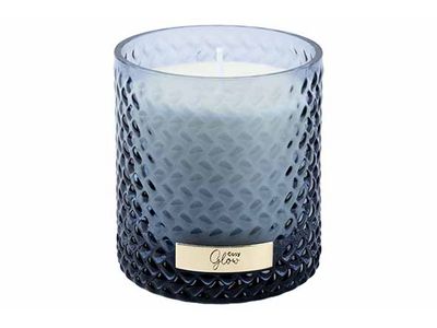 Geurkaars 260g Rose Vetiver Blue Transpa Rant 8,5x8,5xh9,5cm Glas 50h