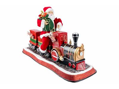 Kersttrein Led Moving Music Rood 84x26xh 45cm Kunststof