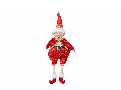 Hanger Elf  Rood Wit 20x12xh40cm Textiel 