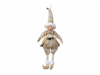 Hanger Elf  Wit Goud 20x12xh40cm Textiel 