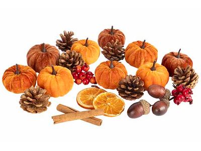 Strooideco Autumn Oranje 18x7xh18cm Kuns Tstof