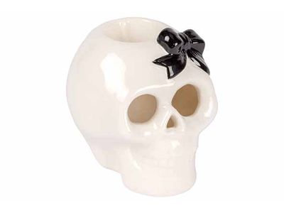 Kandelaar Skull Wit 6,5x5,8xh6,7cm Ander E Porselein