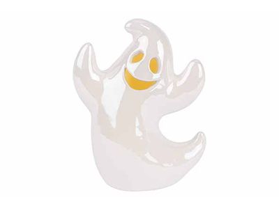 Spook Led Wit 13x7xh16cm Porselein Incl 2 Lr44 Batt