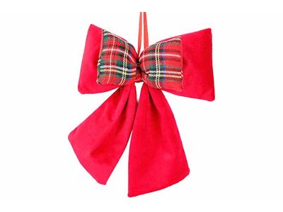 Strik Checkers Rood 18x7xh22cm Textiel 