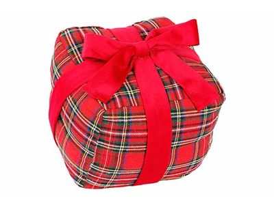 Cadeau Checkers Rood 20x20xh20cm Vierkan T Textiel