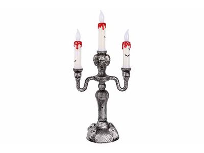 Kandelaar Skeletons Grijs 17x10xh39cm Ku Nststof Excl 3 Aa Batt