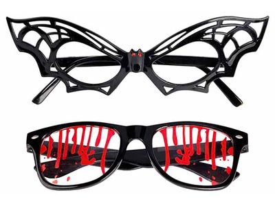 Bril Halloween 2ass Zwart 18cm Kunststof 