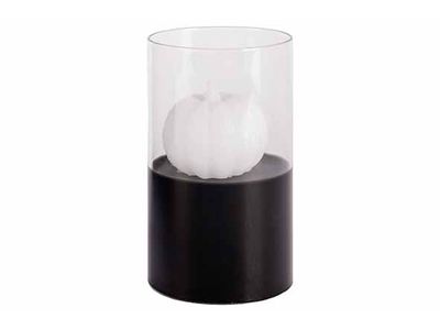 Ledlicht Pumpkin Candle Zwart Wit 7x7xh1 0cm Excl 2 Aa Batt