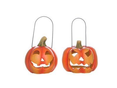 Lanterne Citrouille Ceramique 2ass 10cm 