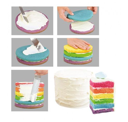 Bakset Regenboog taart  ScrapCooking