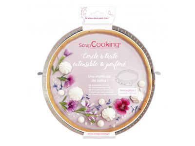 Geperforeerde, verstelbare taartring, RVS Ø 16 tot 30 cm