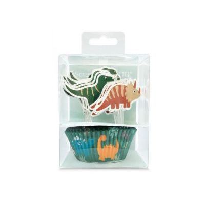 SET 24 CUPCAKES+TOPPERS DINO EV6  ScrapCooking