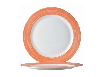 Brush Oranje Plat Bord  23,5cm 