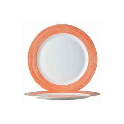 Brush Oranje Plat Bord  23,5cm  