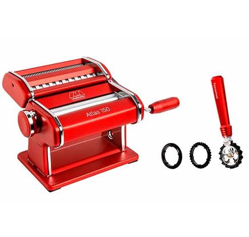 Atlas Pastaset - Pastamachine Rood 150mm En Pasta Snijder  Marcato