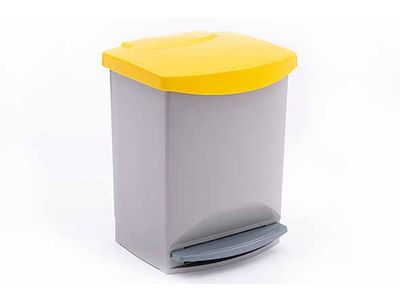 Recycled Pedaalemmer Grijs / Geel 25l 31x33,5xh42cm