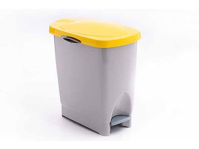 Recycled Ecobin Grijs / Geel 22l 42,4x26,2xh42cm
