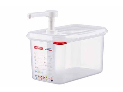 Vershouddoos Herm. Gn1-4 Met Pomp 4.3l Pp 26.5x16.2x19cm