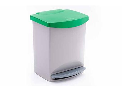 Recycled Pedaalemmer Grijs / Groen 25l 31x33,5xh42cm