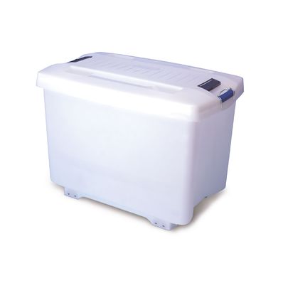 Boîte Alimentaire 90l 705x465x480 Transp Avec Couvercle Et Rouleaux - Colorclip 