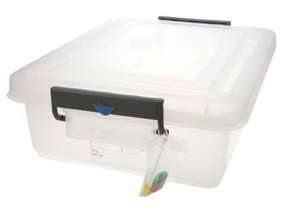 Opbergbak 30liter M.deksel Transparant 5 3x40x16cm