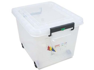 Opbergbak 60liter M.deksel Transparant 5 3x40xh37,85cm