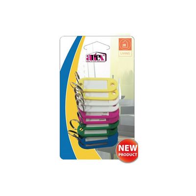 Keytag S10 Sleutelhangers 5ass Geel-wit-roze-groen-blauw 