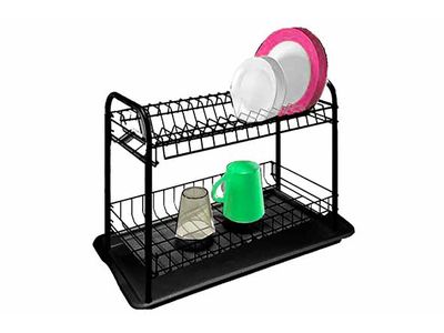 Black Globe Afdruiprek Zwart Metaal Incl. Plastic Tray