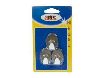 Crochet Inox Set 3 Adhesive 