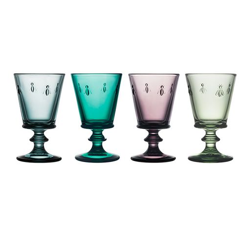 Abeille Verre A Vin 24cl Set4 D8,5cm Xh14,1cm - 4 Couleurs Différentes  La Rochère