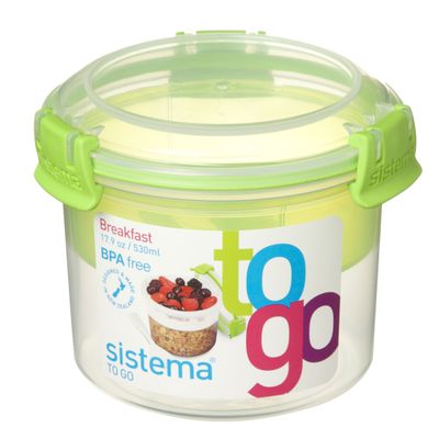 Sistema To Go ontbijtkom met compartiment Breakfast 530ml (6 ass.)  Sistema