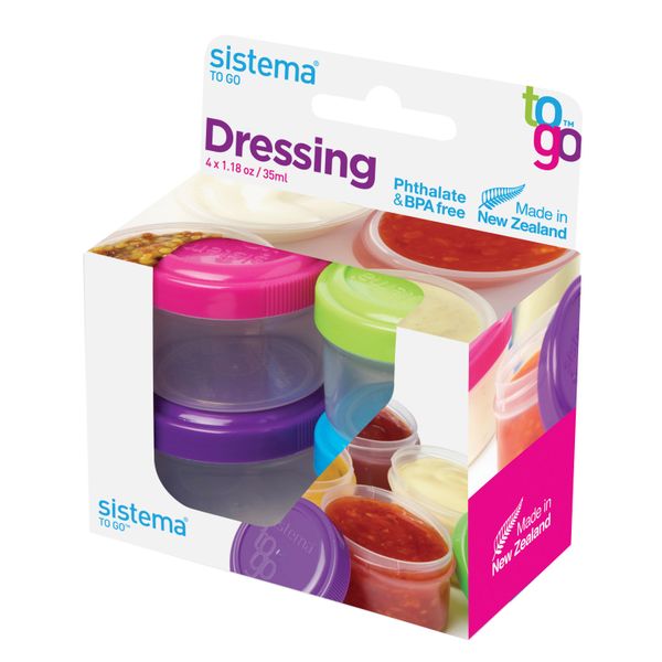 Sistema Sistema To Go set van 4 dressingpotjes 35ml (12 ass.)