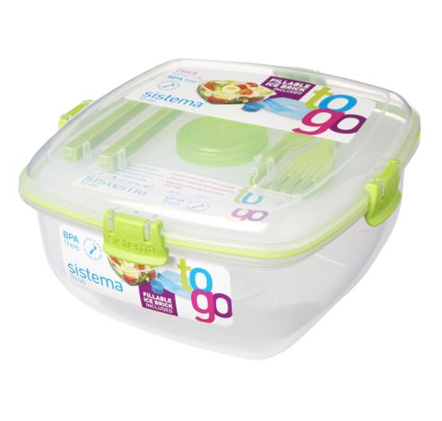 To Go slakom met koelel. - dressingpot & bestek groen 1.3L   Sistema