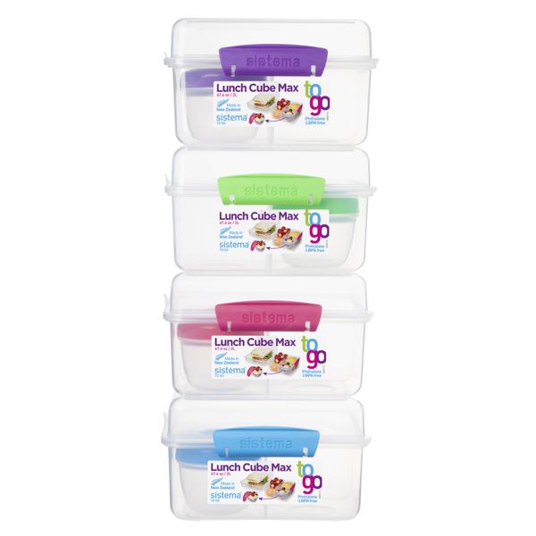 Sistema Sistema To Go lunchbox met yoghurtpotje Cube Max 2L (4 ass.)