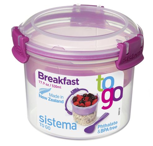 To Go bol à petit déjeuner à compartiment rose 530ml  Sistema