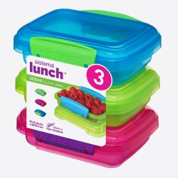 Sistema Sistema Trends Lunch set van 3 voorraaddoosjes 200ml (4 ass.)