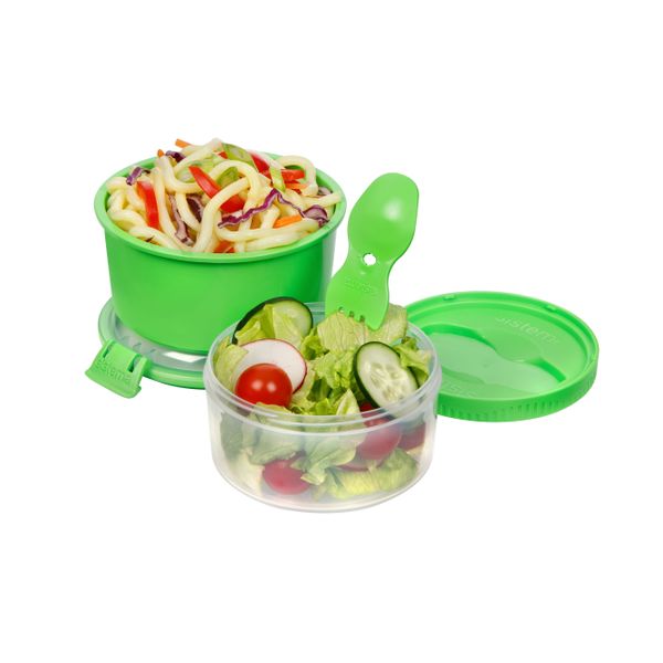 Sistema Lunch Stack To Go lunchbox 2 delen met lepel/vork 990ml