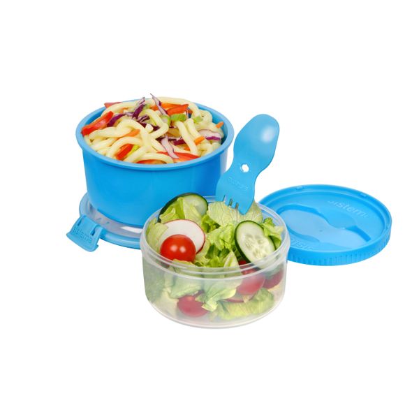 Sistema Lunch Stack To Go lunchbox 2 delen met lepel/vork 990ml