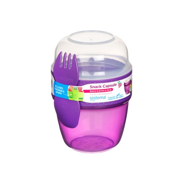 Sistema To Go snackdoos Snack Capsule met lepel/vork 515ml