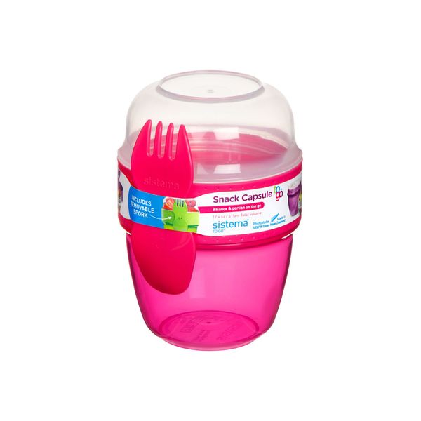 Sistema To Go snackdoos Snack Capsule met lepel/vork 515ml