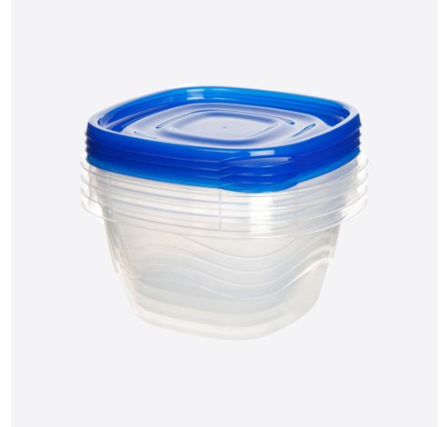 TakeAlongs set van 4 vierkante voorraaddozen blauw 1.2L   Sistema