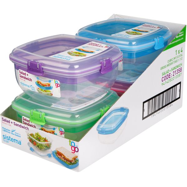 Sistema To Go Salad & Sandwich slakom met boterhamlade 1.63L