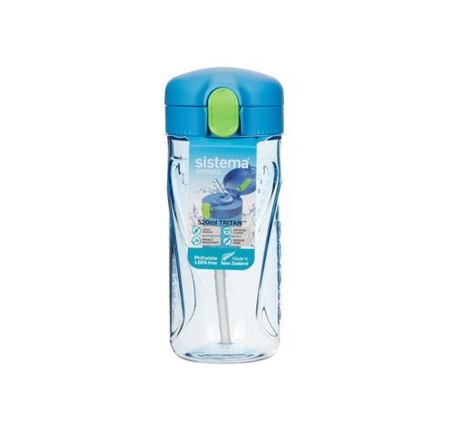 Hydrate drinkfles met rietje Tritan Quick Flip blauw 520ml  Sistema