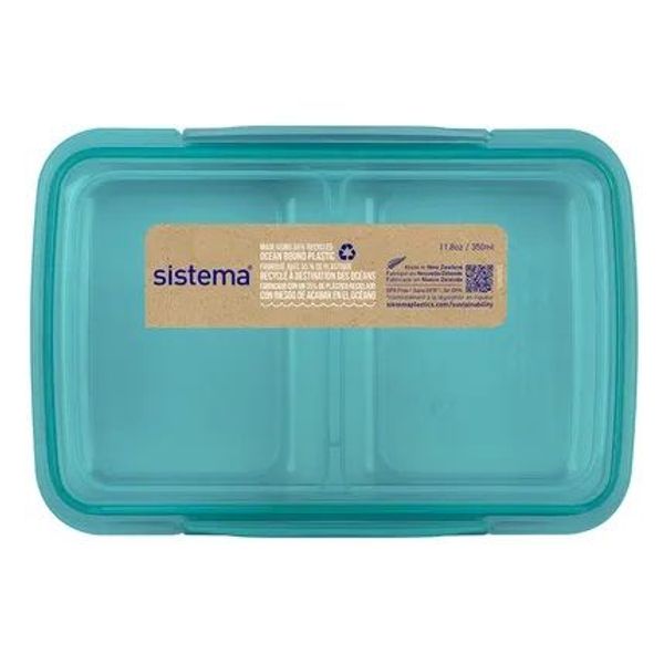 Sistema Ocean Bound Plastic To Go voorraaddoos met 2 compartimenten Small Split 350 ml 