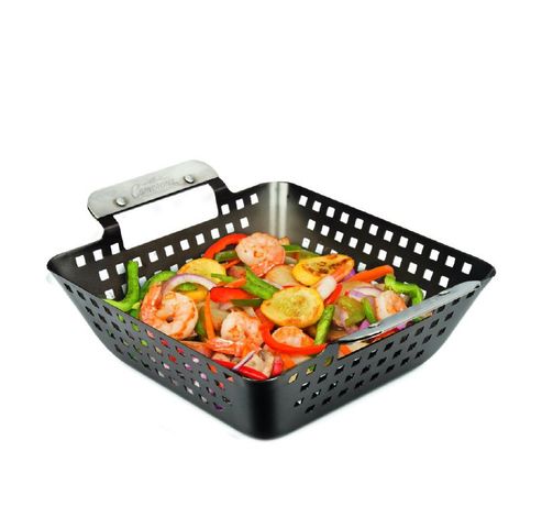 BBQ grilling wok rvs non-stick 21x21x7 cm  Camerons