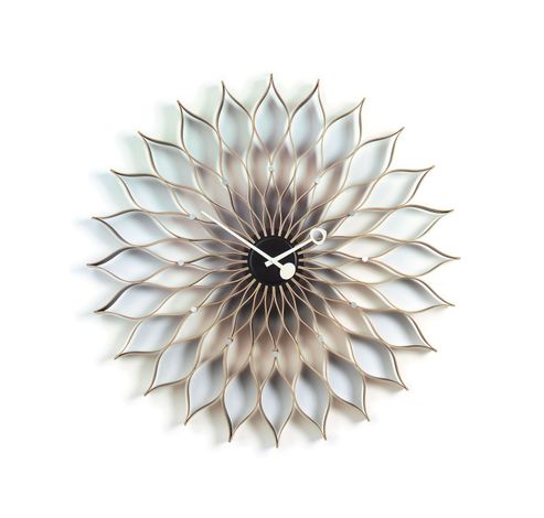 Sunflower Clock Birch-Black  Vitra.